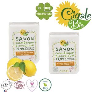 Cigale Bio | citroen olie zeep 2x100g | Zonder conserveermiddel Zonder kleur