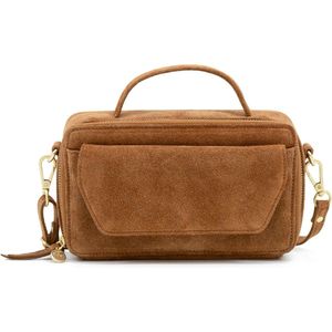 MŌSZ Dames Tassen / Crossbodytas / Handtas - Leer - Naomi - suede cognac (incl QR tag)