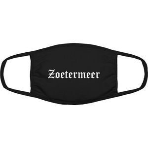 Zoetermeer mondkapje | gezichtsmasker | bescherming | bedrukt | logo | Zwart mondmasker van katoen, uitwasbaar & herbruikbaar. Geschikt voor OV