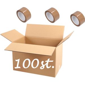 Verhuisdoos 100 stuks EXTRA GROOT Karton 800 x 400 x 600 mm 1 ROL PLAKBAND 100m Kartonnen dubbele Golf Bruin Verhuisdozen 80 x 40 x 60 cm opbergdoos STEVIG 5-laags karton 660g/m2