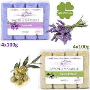 La Cigale - Marseille Zeep - Glycerine - Olijf Olie - 4x100g - Lavendel Geur