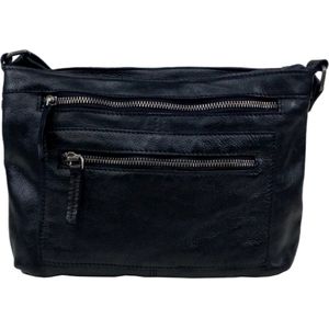 DSTRCT Kleine Schoudertas / Crossbody Tas  Dames -  Leer - Harrington Road  -  Zwart