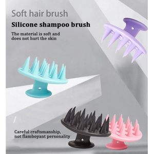 Zwart Siliconen Hoofdhuid Massage Kam Haar Wassen Kam Shampoo Borstel - Draagbare Haar Schoon Massage Borstel Douche Kam- Haarverzorging