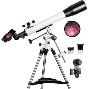 Sterrenkijker Telescoop met Accessoires - Voor Volwassenen en Kinderen - Nachtkijker - Inclusief Statief - Wit - Top Kwaliteit