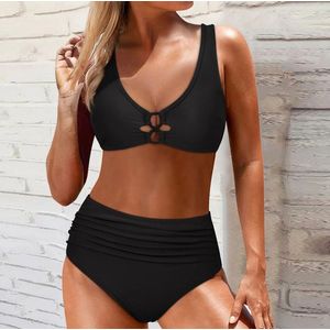 Hoge taille bikini set - Uitgehold - Sexy transparante banden - Badpak - Badkleding - Zwemmen - Zomer - Vakantie