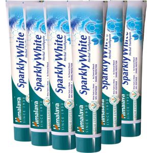 Himalaya Herbals Sparkly White Tandpasta - 6 x 75g - Herbal Toothpaste - Vegan - Tandpasta Voordeelverpakking