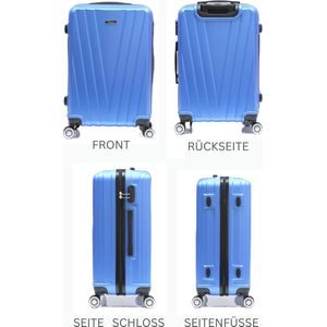 Reiskoffer - Koffer met TSA slot - Reiskoffer op wielen - Stevig ABS - 65 Liter - Road - Lichtblauw - Travelsuitcase - M