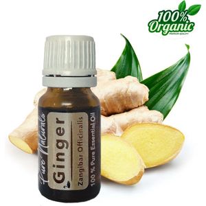Gember etherische Olie 10 ml | Ginger Oil | 100% PUUR | Bio | Essentiële olie Aromatherapie | Olie diffuser | Geschikt voor inname | Pure Naturals