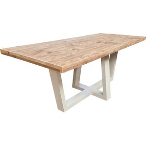 Wood4you - Eettafel Las Vegas Steigerhout 180Lx78Hx90D cm wit - - - Eettafels