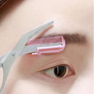 Wenkbrauw Trimmer Schaar Met Kam Facial Ontharing Grooming Shaping - Scheerapparaat Cosmetische - Make-Up Accessoires