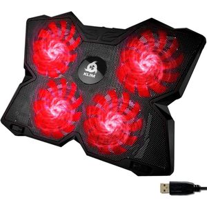 Laptop Cooler Zwart - Laptop Stand - Rode LED - Cooling Pad