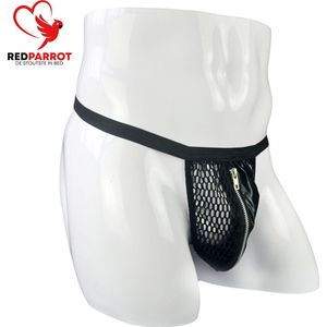 BDSM Ondergoed doorschijnend met rits | Latex en transparant | Erotisch en verleidelijk | Met ritssluiting | Heren | G-string | Voor hem