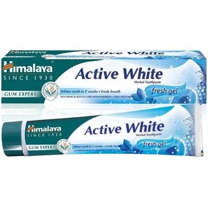 Himalaya Herbals Active White Toothpaste Fresh Gel - Kruidentandpasta - Gezond Tandvlees en Wittere Tanden - Vegetarisch - Tandpasta Zonder Fluoride en Parabenen - 75ml