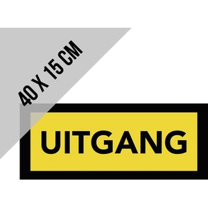 Pictogram/ bord | ""Uitgang"" | 40 x 15 cm | Retail | Uitweg | Signalering | Exit | Aanwijzer | Openbaar gebouw | Geel | Opvallend | Polystyreen | Dikte: 2 mm | 1 stuk