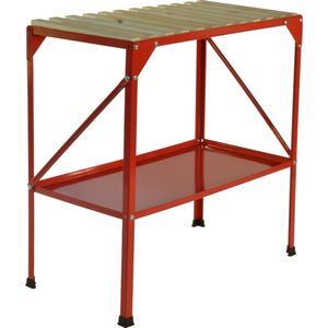 Oppottafel metaal 77 x 40 x 77 cm rood tuinwerktafel - Kweektafel - Plantentafel - Tuinwerktafel
