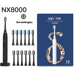 Nandme NX8000 Smart Sonic Elektrische Tandenborstel - Oplaadbaar - 12 Extra Borstels - ZWART
