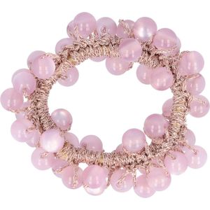 Haarsoires Haarelastiek – Bedekt met Ronde Kralen - Paars