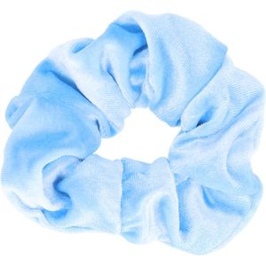 Haarsoires Haarelastiek Scrunchie – Basic – Velvet Stof – Lichtblauw - Haarkrinkel - Haar Elastiek met Stof - Zacht & Haarvriendelijk