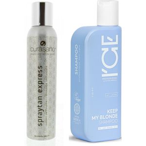 CURASANO Spraytan, Tanning Spray, 200ml + Bio / Vegan Keep My Blonde Shampoo