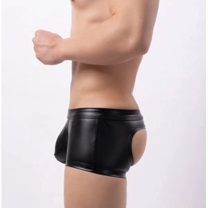 PU Lederen BDSM slip heren - Sexy boxershort open billen - String - Mannen onderbroek - Seks - Ademend - SM