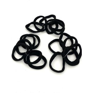Haarelastiek - Rolband - Ø 5,5 cm - Zwart - Set 24 Stuks (445)