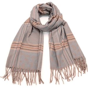 Lange Warme Sjaal - Geblokt - Paisley - Grijs - 180 x 70cm (11#)