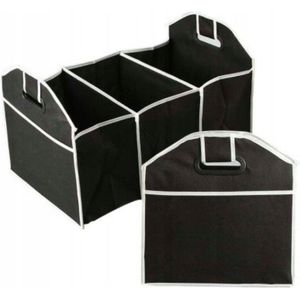 2 Stuks Organizers - Kofferbaktas met 3 sorteervakken - Zwart - Sorteervakken & Opvouwbaar - 54 x 33 x 32.5 cm