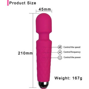 Magic Wand Vibrator Mini voor Vrouwen - Heerlijk de Clitoris Verwennen - 20 Vibrators modes en 8 Vibratiesnelheden - Voor vrouwen- - Zwart