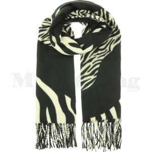 Sjaal viscose wol Zebra Softy - Zwart