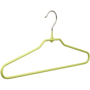 [Set van 10] Metalen universele kledinghangers met broeklat en groene anti-slip coating