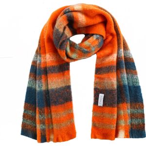 Emilie scarves – wintersjaaal – oranje – blauw – geruit