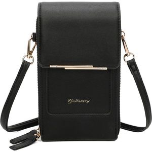 Gallantry - Crossbody - telefoontasje - portemonnee - Mobiele Telefoon - Smartphone - Zwart