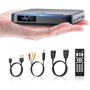 DVD Speler met HDMI - DVD Speler - DVD Speler HDMI - DVD Speler Laptop - Zwart - 1080P - Inclusief HDMI Kabel - Met afstandsbediening - DVD en CD speler - Zeer compact