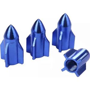 TT-products ventieldoppen Dark Blue Rockets aluminium 4 stuks donkerblauw