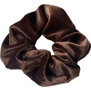 Scrunchie Haarelastiek Velvet Bruin Haar Krinkel Elastiek