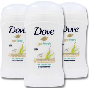 Dove Go Fresh Pear & Aloe Vera Deodorant Vrouw - 3x40 ml - Deodorant Stick - 0% Alcohol - 48 Uur Bescherming en Verzorging