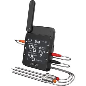 herQs - Professional - BBQ thermometer – Vleesthermometer - bbq thermometer – Draadloze barbecue thermometer met App – WiFi – Bluetooth – maximaal 6 sondes