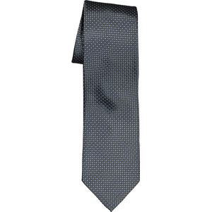 Michaelis  stropdas, zijde, blauw met olijfgroen en wit dessin -  Maat: One size