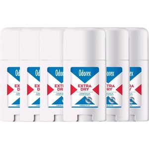 Odorex Extra Dry Deodorant Cream Stick - 6 Stuks - Voorkomt Overmatige Transpiratie en Transpiratiegeur