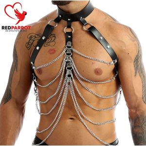 BDSM Choker harnas Heren | Bondage ketting | SM kleding | Leder | BDSM kleding | Verstelbaar | Leer | Look | One Size | Lingerie