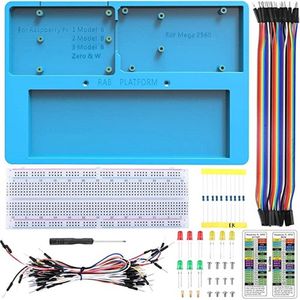UNIROI 14 in 1 (QR9) Breadboard Kit met RAB Houder Compatibel met R3, M2560P & Raspberry Pi 4 3 Model B, 2 Model B,1 Model B+ RPI Zero W en Zero (UA032)