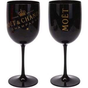 Moët & Chandon Ice Glas Zwart - 12 stuks - Champagneglazen - (Zwart) - Acryl - Champagne - Glazen - Horeca - Examen Tip