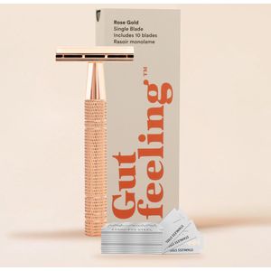 Gutfeeling© - Zero Waste Safety Razor +10 scheermesjes - Rose gold Scheermes Voor Vrouwen - Oksels - Benen