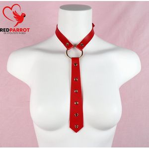 Stropdas Leer Rood | Rode Lingerie | Porno | SM | Leder | Kraag | Accessoire | Seks | Sex | Extreme