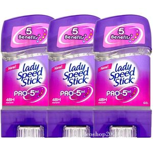 Lady Speed Stick Pro 5 in 1 Deodorant Gel Stick Vrouw - 3 x 65g - Anti-Transpirant Deodorant Gel Stick met 48 Uur Zweetbescherming