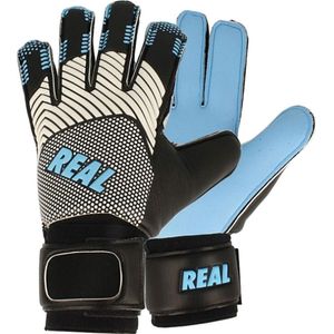Real Aqua Keepershandschoenen Kinderen - Zwart / Lichtblauw | Maat: 7,5