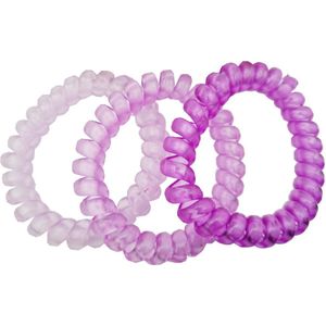 Haarsoires Haarelastieken Invisibobble - Telefoondraad - Paars - Set van 3 - Spiraal Haar Elastieken - Haarvriendelijk