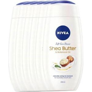 Nivea - Douchegel - Shea Butter & Botanical Oil - 6 x 250 ml - Voordeelverpakking