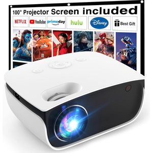Mini Beamer - Wit - Projector - Inclusief 100 inch scherm - HDMI - USB