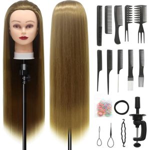 Equivera Oefenhoofd Kappershoofd - Oefenpop Kapper - Oefenhoofd Echt Haar - Human Hair - Oefenhoofd